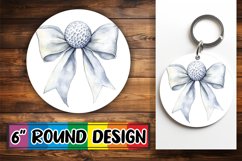 Round Design with PNG Watercolor Bow Sublimation Product Image 1