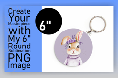 Gorgeous Keychain Circle Design PNG , Cute Bunny Product Image 1