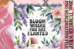 Dreamy vibes 20oz tumbler wrap, Flower Quote Product Image 1