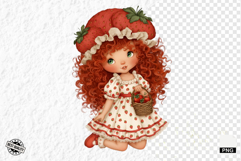 Summer Strawberry Girl Clipart Product Image 1