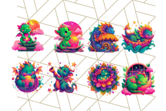 Cute Fantasy Dragon Clipart PNG, Bold Baby Dragon Clip Art Product Image 2
