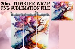 Nature's Dynamic Watercolor Tumbler Wrap: 20oz Sublimation Product Image 1