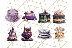 Realistic Halloween Cake Clipart PNG, Spooky Desserts Product Image 6