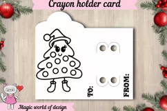 Christmas tree Coloring Card svg, Crayon Holder Card Product Image 2