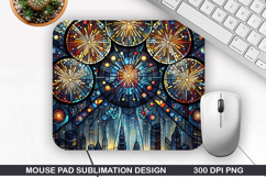 Fireworks Mouse Pad Sublimation, 4th Of July Mouse Pad PNG Product Image 1