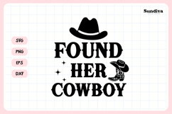 Cowgirl Bachelorette Party Saying SVG | Found Her Cowboy Product Image 3