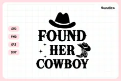 Cowgirl Bachelorette Party Saying SVG | Found Her Cowboy Product Image 3