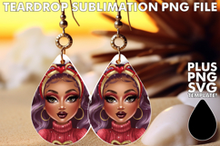 Joyful TEARDROP Earrings Art, Afro Girl Product Image 1