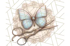 Vintage Butterfly PNG Clipart, Fairytale Cottagecore Images Product Image 2