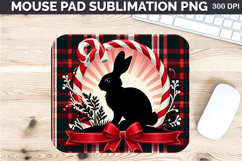 Watercolor Bunny Mouse Pad Sublimation - Christmas PNG Product Image 1