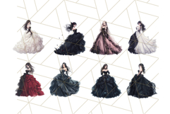Gothic Wedding Dress PNG Bundle, Dark Bridal Clipart Product Image 6