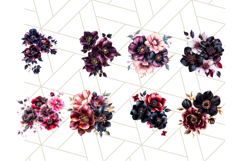 Gothic Roses with Gold Trim PNG, Elegant Dark Floral Art Product Image 4
