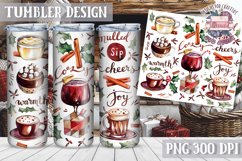 Sublimation Tumbler WRAP Christmas Design Quote Watercolor Product Image 1