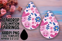 Smiling Retro Teardrop Earring Sublimation Product Image 1