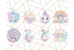 Kawaii Weather Clipart PNG, Cute Pastel Weather Icons Product Image 2