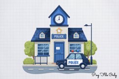 Watercolor Cute Police Clipart PNG Product Image 1