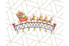 Santa Sleigh Ride Clipart PNG, Flying Reindeer Christmas Art Product Image 2