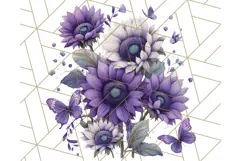Sunflower and Butterfly PNG Clipart, Bright Jewel Tones Png Product Image 2