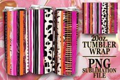 Fashionable 3D Leopard and Flower Tumbler Wrap Art Product Image 1