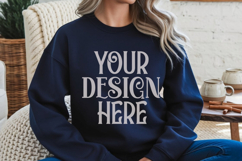 Navy Gildan 18000 Mockup, Gildan Sweatshirt Mockup Product Image 1