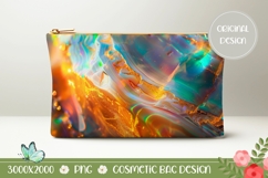 Abstract Cosmetic Bag Design, Opal Texture Cosmetic Bag PNG Product Image 1