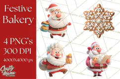 Cozy Christmas Bakery Gingerbread Clip Art PNG Festive Mini Product Image 1