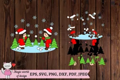 Kids Winter illustration svg , for Silhouette and Cricut Product Image 4
