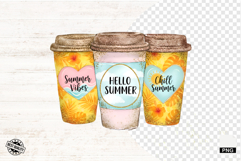 Summer Coffee Cups Png Sublimation - Summer Clipart Product Image 1