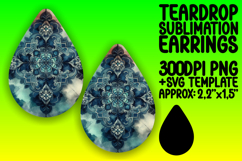 Trendy Teardrop Earrings Artwork for DIY , Watercolor Patter Product Image 1