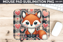 Watercolor Foxes Mouse Pad Sublimation - Valentines PNG Product Image 1