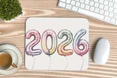 Happy New Year PNG Mouse Pad,Festive New Year's Eve 2026 PNG Product Image 1