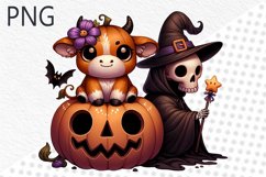 Halloween Cow Sublimation - Clipart PNG Design Product Image 1
