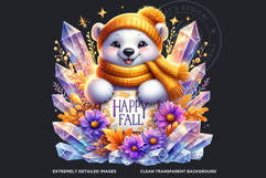 Autumn Cute animals with signs clipart Pumpkin thanksgiving Product Image 3