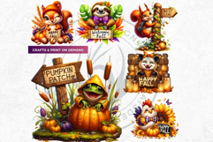 Autumn Cute animals with signs clipart Pumpkin thanksgiving Product Image 4