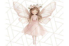 Pastel Pink Fairy Garden Clipart, Enchanted Cottagecore Png Product Image 2