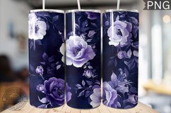 Purple Floral Tumbler Wrap - High Quality 300 Dpi Product Image 1