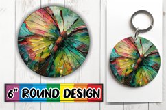 Round Design with Shiny Butterfly Keychain Product Image 1