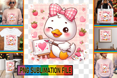 Vibrant TOTE BAG Magic PNG, Cute Goose Product Image 1