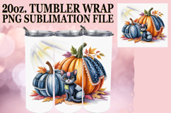 Happy memories 20oz tumbler wrap, Pumpkin Watercolor Product Image 1