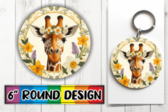 Blissful Circle Ornaments PNG, Giraffe Product Image 1