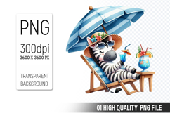Summer Animals Clipart PNG Bundle, Watercolor Animals PNG Product Image 17