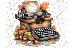 Autumn Library Clipart PNG, Cozy Fall Book Art Product Image 2