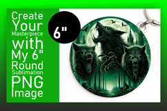 Stylish Round Design Keychain Artwork , Horror Halloween Product Image 1
