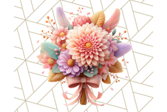 Pastel Flower Bouquet PNG Clipart, Elegant Floral Art Product Image 2
