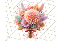 Pastel Flower Bouquet PNG Clipart, Elegant Floral Art Product Image 2