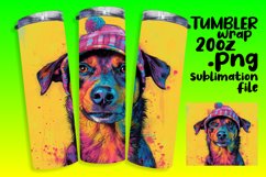 20oz Sublimation Tumbler with Dog Art Product Image 1