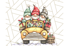 Vintage Christmas Truck Clipart PNG, Retro Holiday Vehicle Product Image 2
