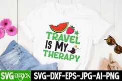 Travel is my Theraphy SVG Cut File,Summer SVG Design Quotes Product Image 1