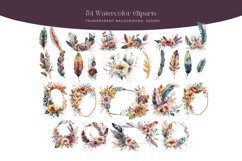 54 Boho Watercolor Flower Clipart Product Image 3