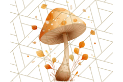 Dreamy Patterned Mushroom Clipart PNG, Forest Elements Png Product Image 2